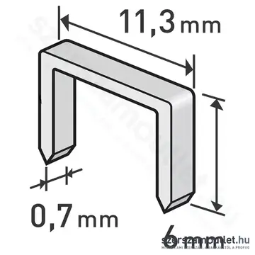 EXTOL Tűzőgépkapocs 11,3x0,7x0,52mm /6mm (1000db)