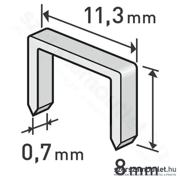 EXTOL Tűzőgépkapocs 11,3x0,7x0,52mm /8mm (1000db)