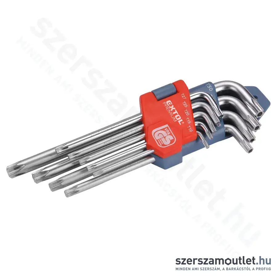 EXTOL Torx imbuszkulcs készlet 9 részes (T10-T50)