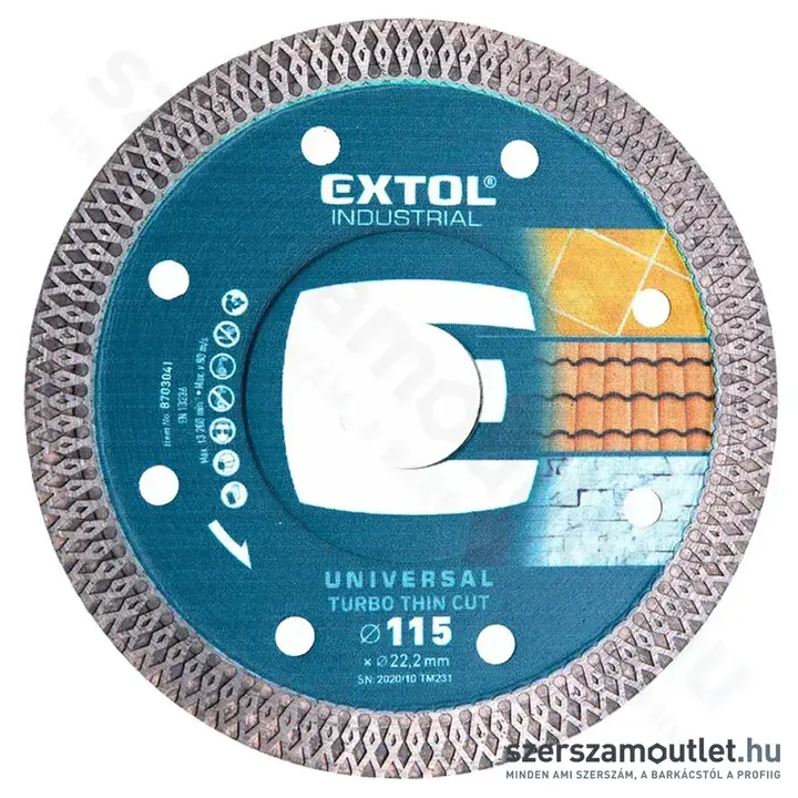 EXTOL Gyémánttárcsa, ipari korong 115mm