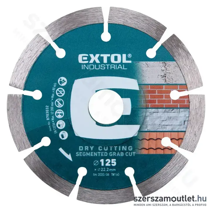 EXTOL Gyémánttárcsa, ipari korong 125mm