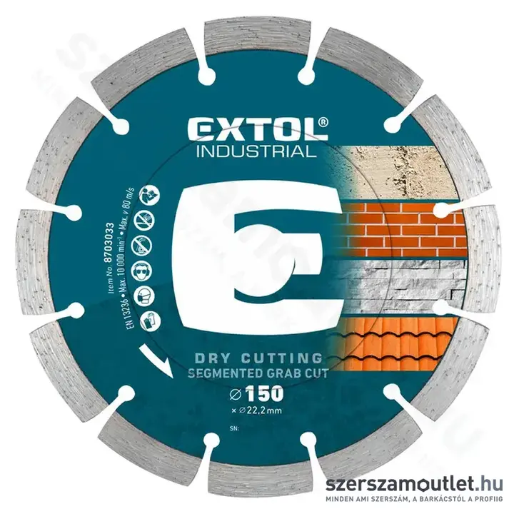 EXTOL Gyémánttárcsa, ipari korong 150mm