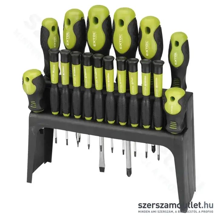 EXTOL Csavarhúzó készlet, mágneses 18 részes (SL+PH+TORX)
