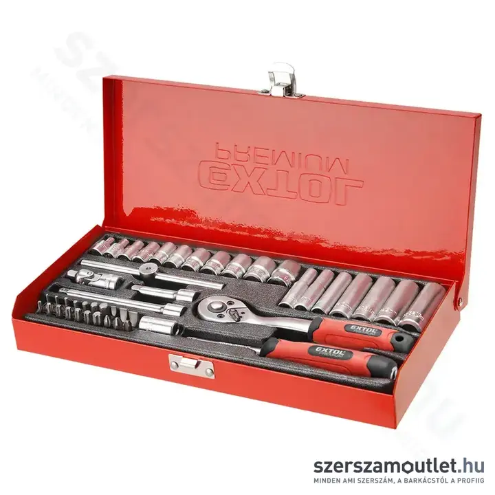 EXTOL Dugókulcs készlet 45 részes 1/4" (4-14mm)