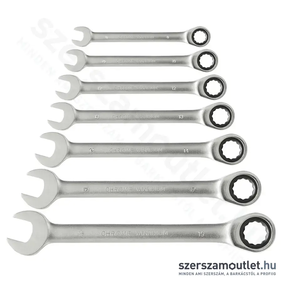 EXTOL Racsnis csillag-villáskulcs készlet 7 részes (8-19mm)