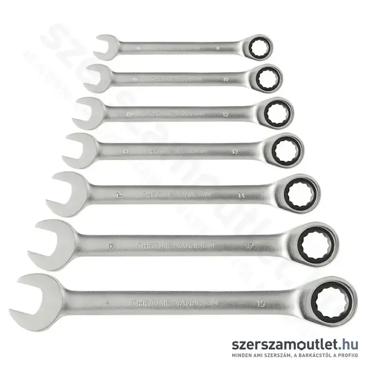 EXTOL Racsnis csillag-villáskulcs készlet 7 részes (8-19mm)