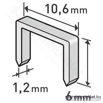 EXTOL Tűzőgépkapocs, profi 10,6x1,2x0,52mm /6mm (1000db)