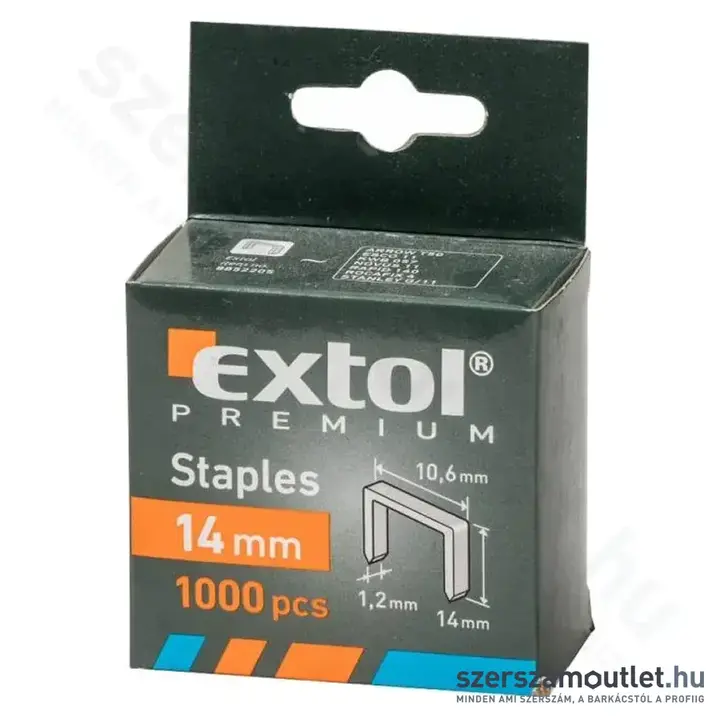 EXTOL Tűzőgépkapocs, profi 10,6x1,2x0,52mm /14mm (1000db)