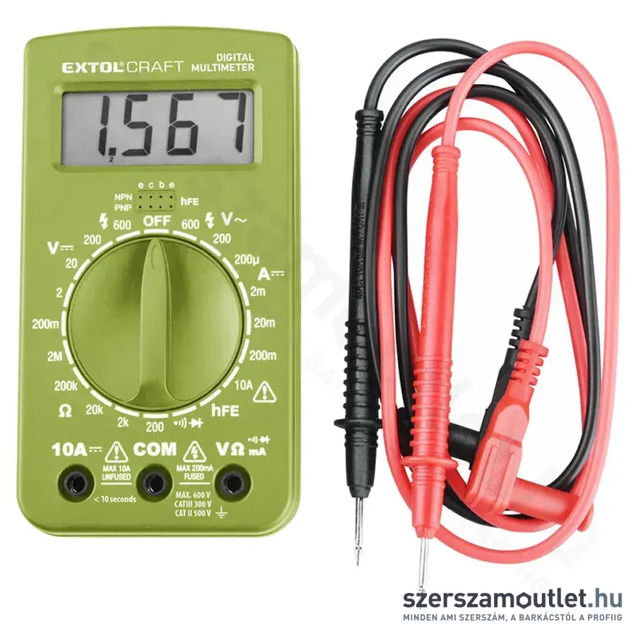 EXTOL Digitális multiméter (Amper/Volt/Ohm)