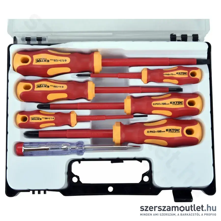 EXTOL Szigetelt Csavarhúzó készlet 7 részes (1000V) (SL+PH)