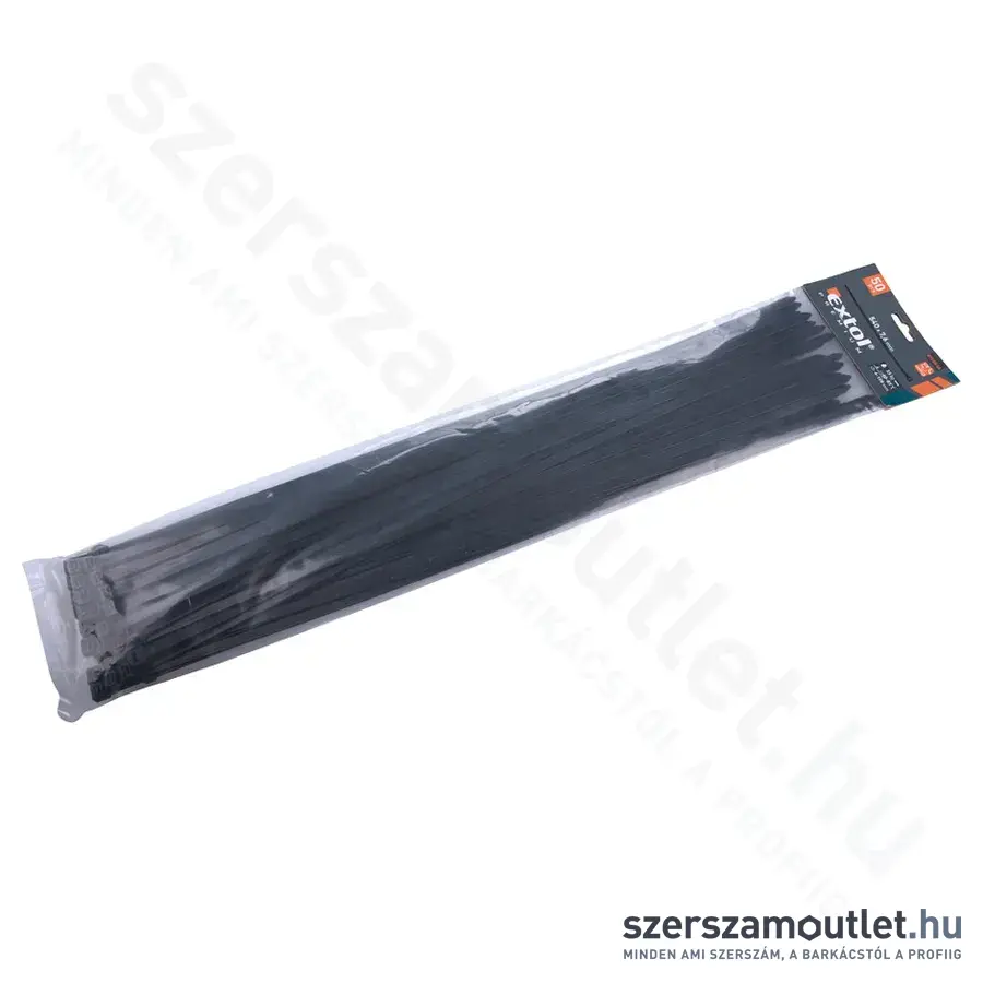 EXTOL Kábelkötegelő 7,6x540mm 50db, fekete