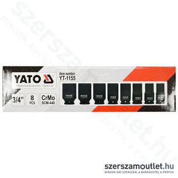 YATO Gépi dugókulcs készlet 8 részes 3/4