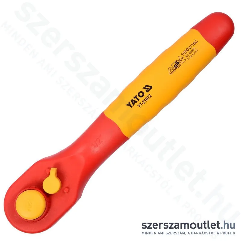 YATO Szigetelt racsnis hajtókar, hajlított 1/2"x250mm 1000V (YT-21072)