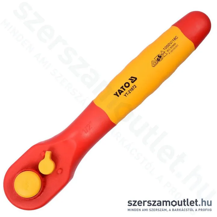 YATO Szigetelt racsnis hajtókar, hajlított 1/2"x250mm 1000V (YT-21072)
