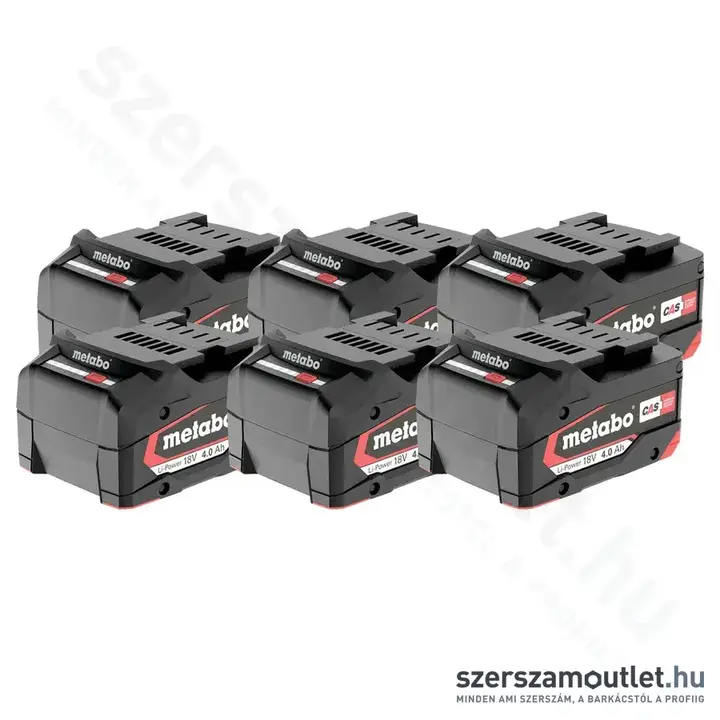 METABO 6 db Li-Power akkuegység (18V/4,0Ah) (eredeti)