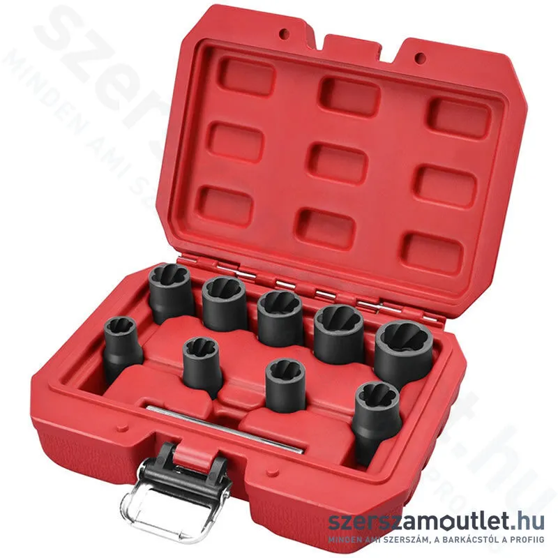 EXTOL Csavarkiszedő készlet 9 részes 3/8" (10-19mm)