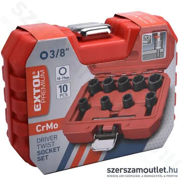 EXTOL Csavarkiszedő készlet 9 részes 3/8" (10-19mm)