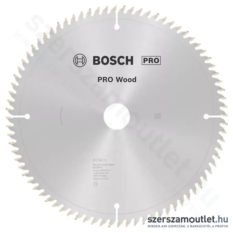 BOSCH Optiline Wood körfűrészlap leszabó és gérvágó fűrészekhez, 254x2,5/1,8x30mm 80 fog