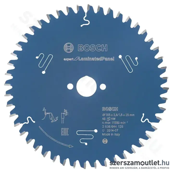 BOSCH Expert for LaminatedPanel körfűrészlap 165x2,6/1,6x20mm 48 fog, ATB