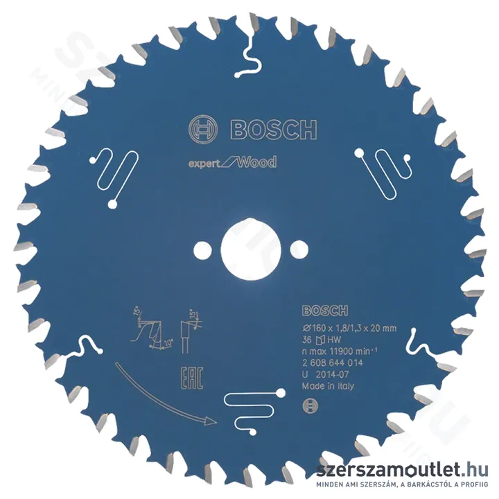 BOSCH Expert for Wood körfűrészlap 160x1,8/1,3x20mm T36 (2608644014)