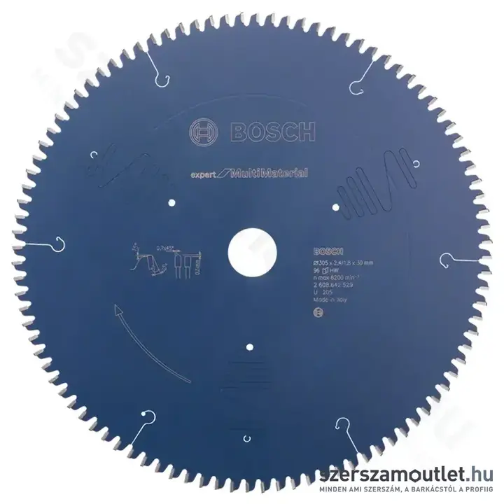 BOSCH Expert for MultiMaterial körfűrészlap gérvágó fűrészekhez 305x2,4/1,8x30mm 96 fog TCG