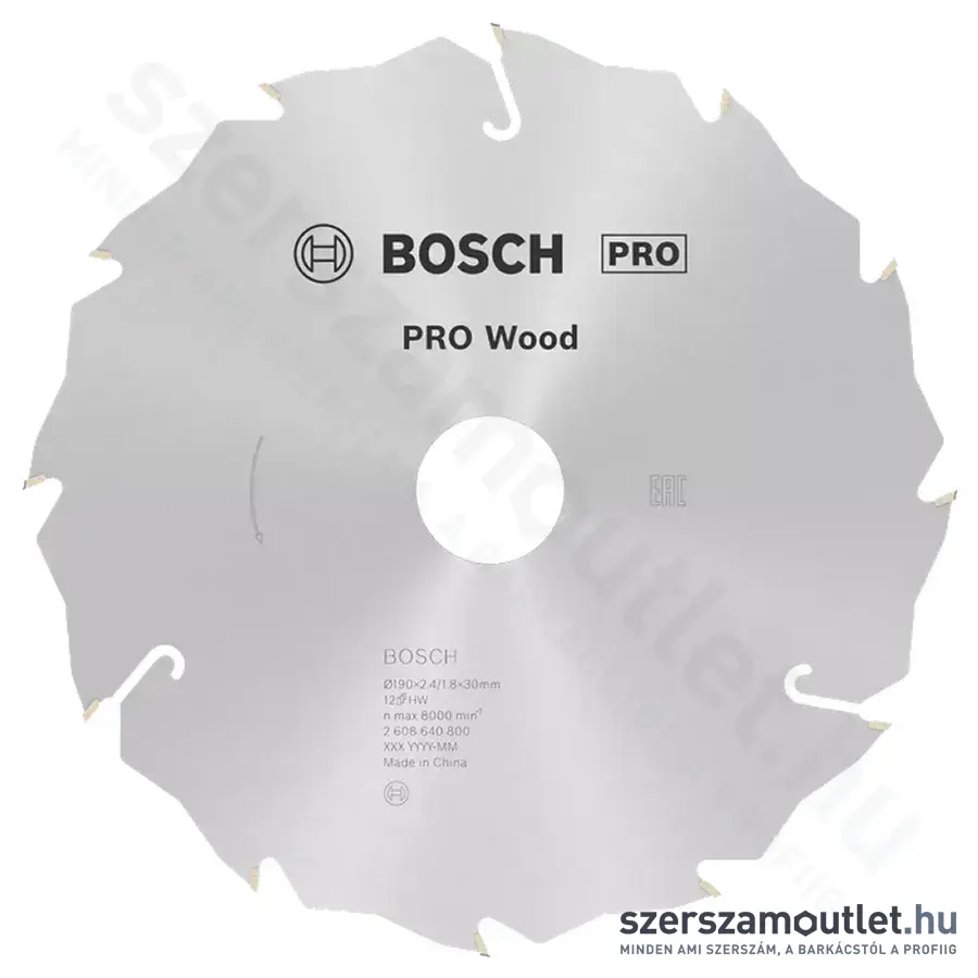 BOSCH Speedline Wood körfűrészlapok kézi körfűrészekhez 190x2,4/1,8x30mm 12 fog
