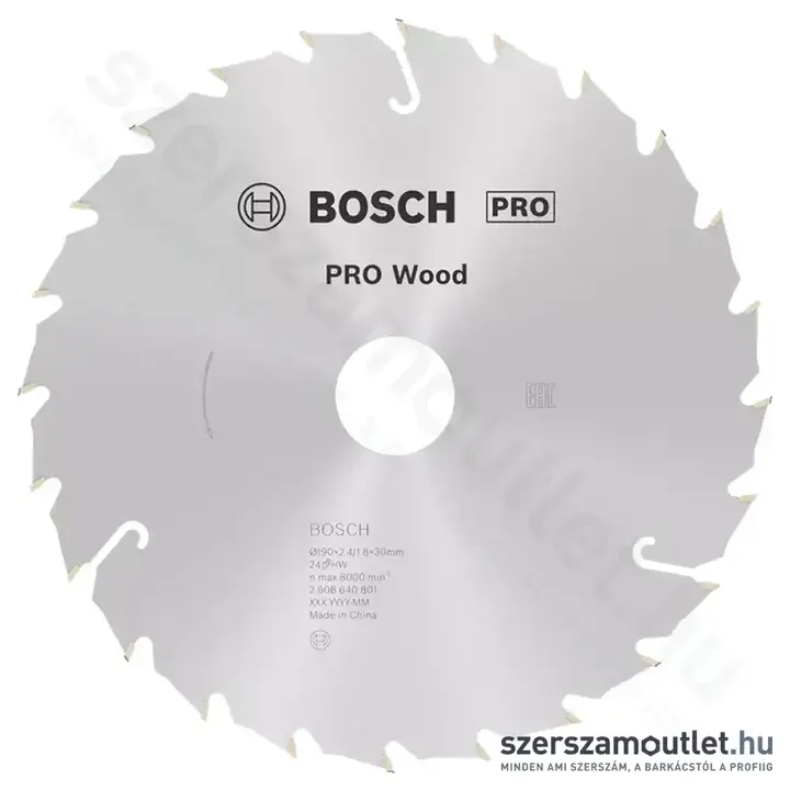 BOSCH Speedline Wood körfűrészlapok kézi körfűrészekhez 190x2,4/1,8x30mm 24 fog
