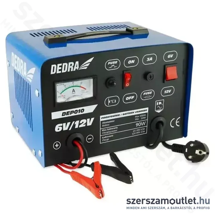 DEDRA Akkumulátortöltő 100Ah 6/12V