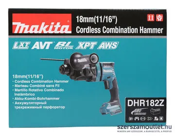 MAKITA DHR182Z Akkus szénkefementes fúró-vésőkalapács 1,7J (18V) (Akku és töltő nélkül!)