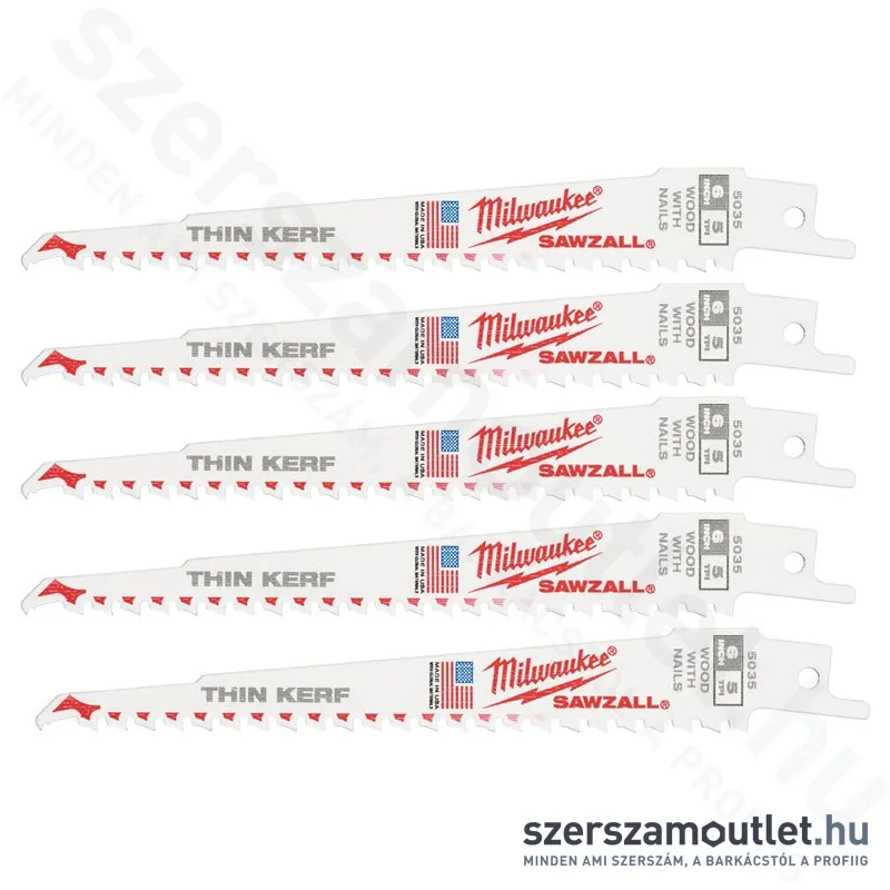 MILWAUKEE THIN KERF orrfűrészlap szöges fához 150mm (5db) (48475035)(48005035)