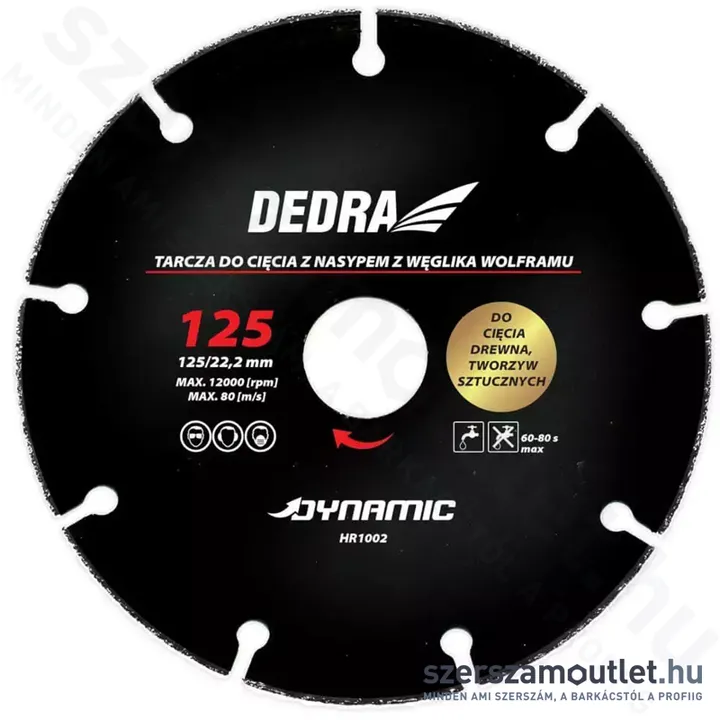 DEDRA DYNAMIC Vágókorong - fához és műanyaghoz 125x22,2mm