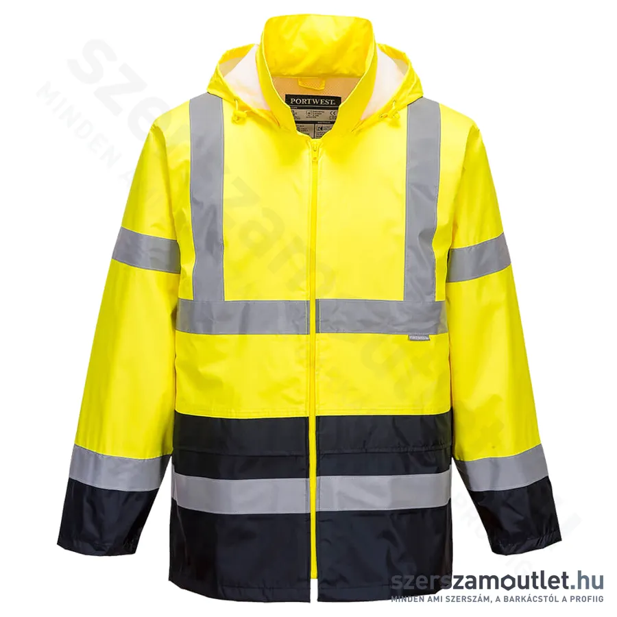 PORTWEST H443 Hi-Vis CLASSIC CONTRAST Jól láthatósági esődzseki [Citrom/Tengerészkék] (H443YNR)