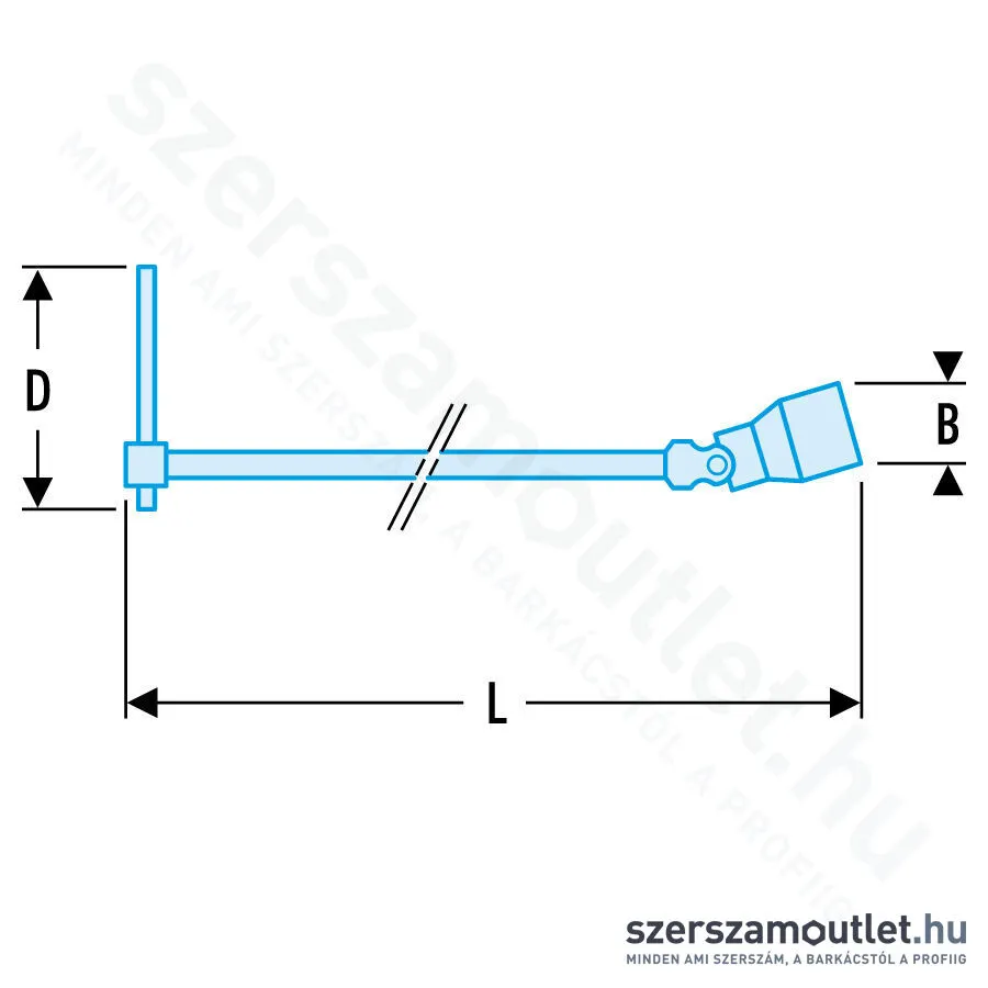 FACOM 99C Csuklós fejű T-kulcs | DIN896 | 16×499mm