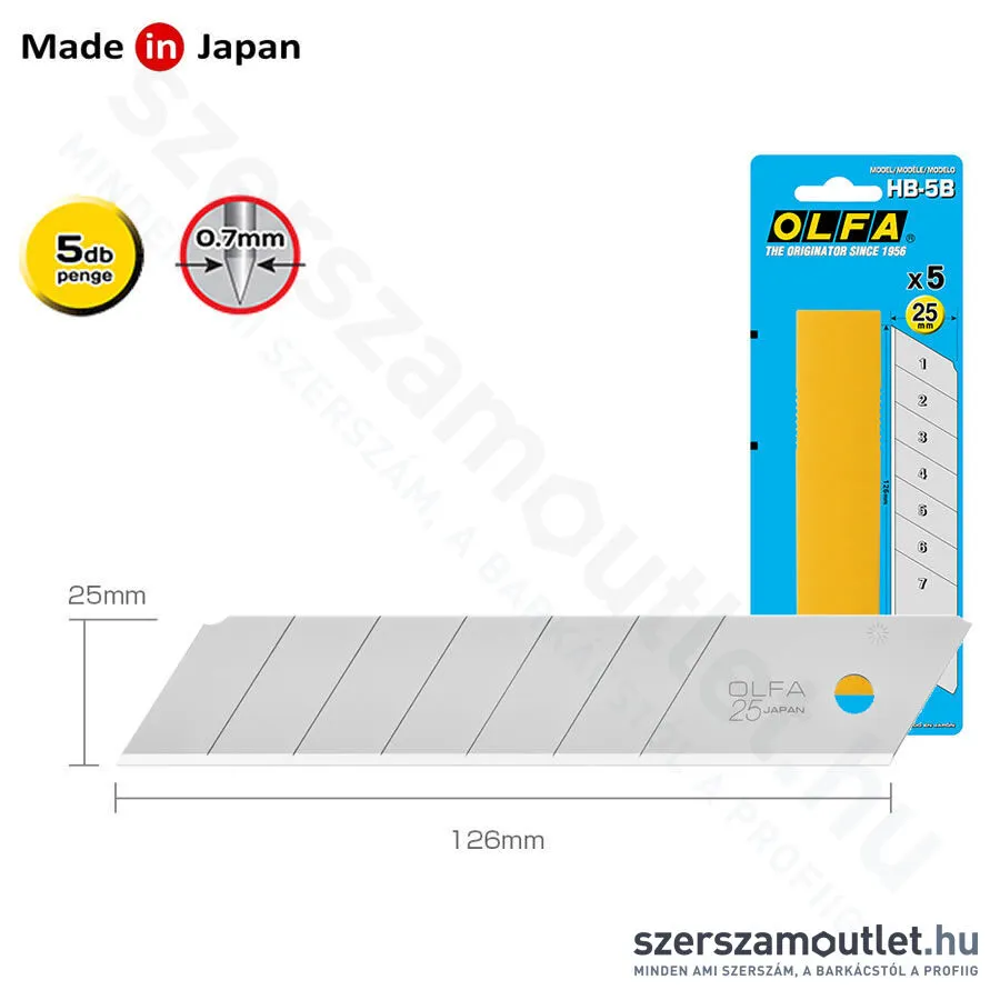 OLFA HB Penge 25mm | tördelhető [5db] (HB-5B)