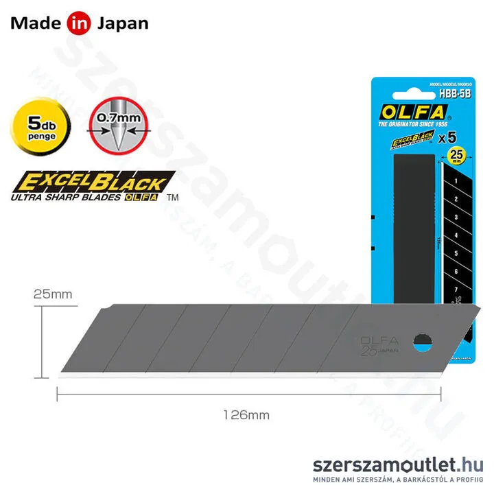OLFA HBB Penge 25mm | keskenyebb élszögű | tördelhető [5db] (HBB-5B)