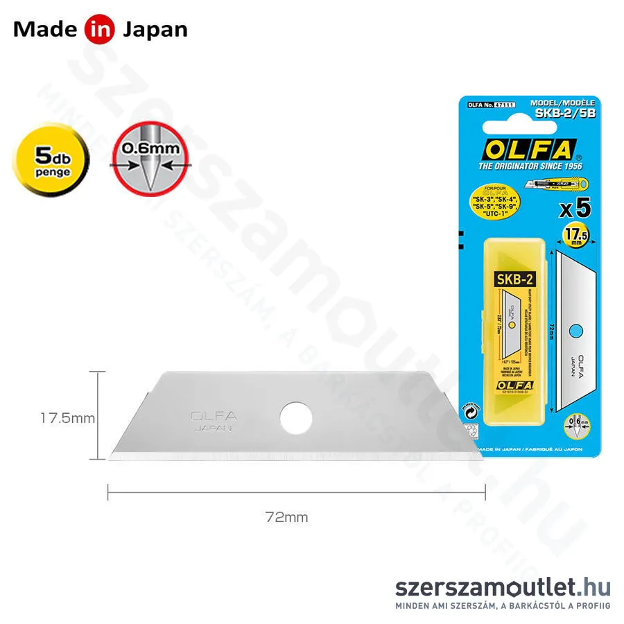 OLFA SKB-2 Biztonsági penge 17,5mm [5db] (SKB-2/5B)