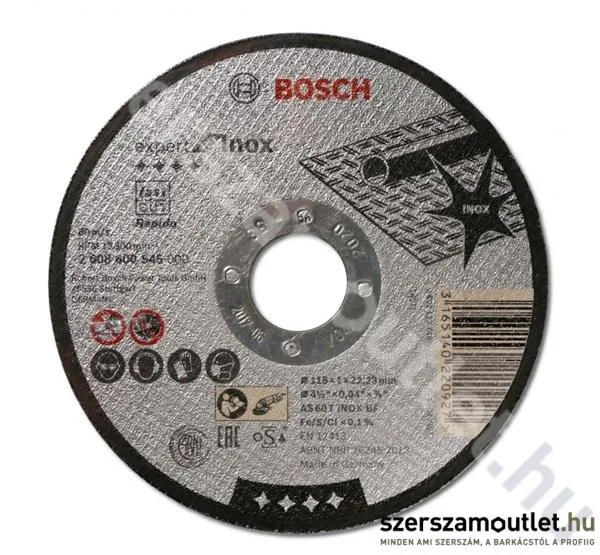 BOSCH RAPIDO Expert Inox vágótárcsa 125x1,0x22,23mm (2608600549)