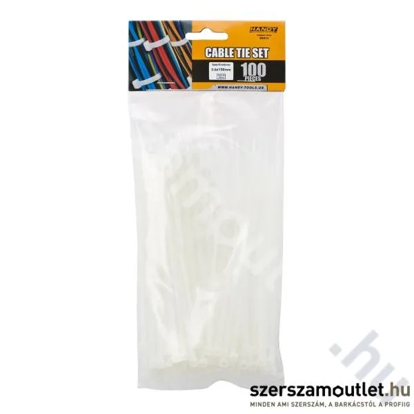 HANDY Vezetékkötegelő fehér 150x3,6mm 100db (05414)