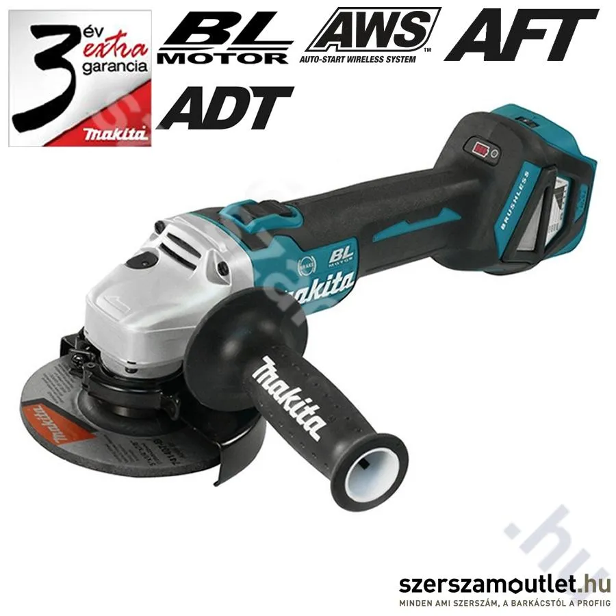 MAKITA DGA514ZU Akkus szénkefementes sarokcsiszoló (18V/125mm) (Akku és töltő nélkül!)