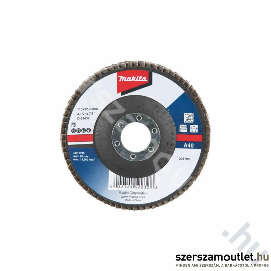 MAKITA Lamellás csiszolótárcsa 115mm K60 Acél (D-63448)