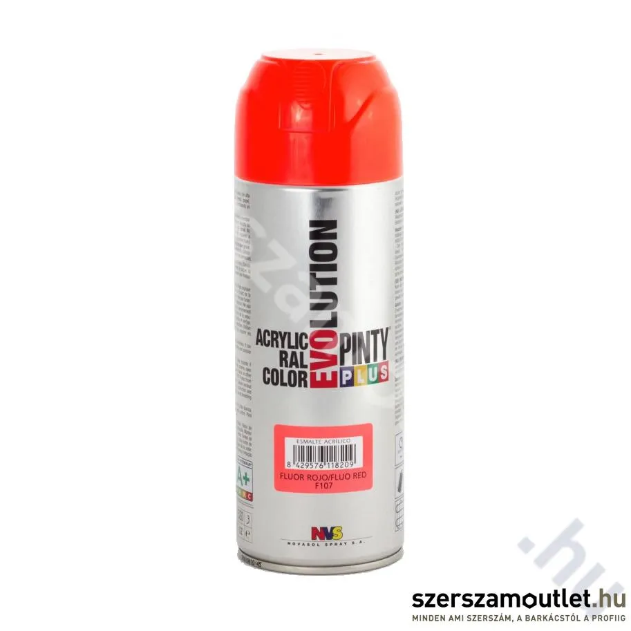 PINTY PLUS F107 EVO Akril spray 400ml, RAL 3024 (Világító vörös/Luminous red) (164)