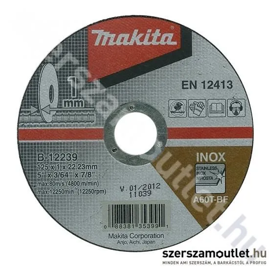 MAKITA Vágókorong 125x1,0mm Inox (B-12239)