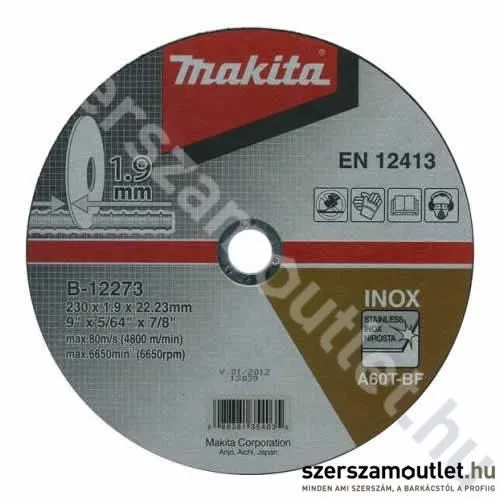 MAKITA Vágókorong 230x1,9mm Inox (B-12273)(E-13764)