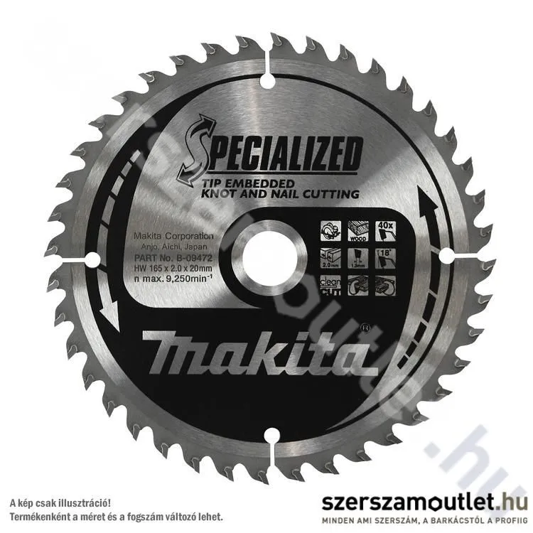 MAKITA SPECIALIZED (beágyazott fogú) Körfűrésztárcsa 235x30 mm Z48 (B-09519)