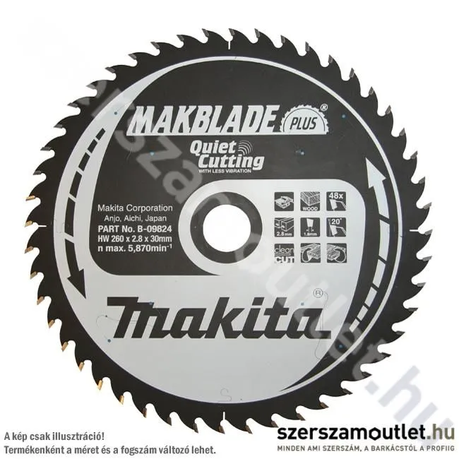 MAKITA MAKBLADE PLUS Körfűrésztárcsa gérvágóhoz 305x30 mm Z60 (B-08729)