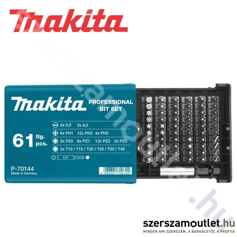 MAKITA bitkészlet 61 részes (P-70144)