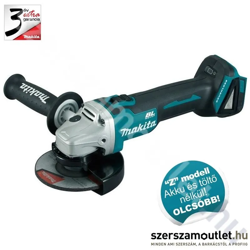 MAKITA DGA504Z Akkus szénkefementes sarokcsiszoló (18V/125mm) (Akku és töltő nélkül!)