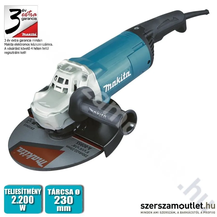 MAKITA GA9060R Sarokcsiszoló LÁGYINDÍTÁSSAL (2200W/230mm)