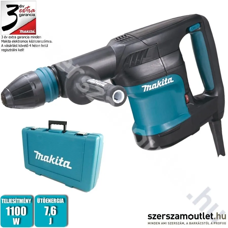 MAKITA HM0870C Vésőkalapács kofferben (1100W/7,6J)