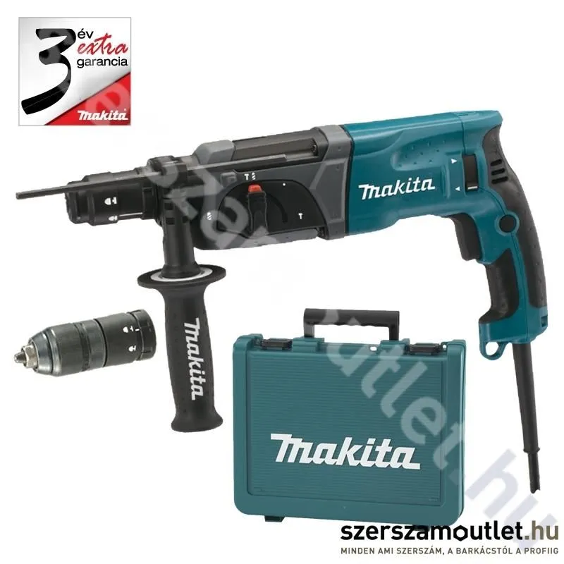 MAKITA HR2470T Fúró-vésőkalapács kofferben + cseretokmány (780W/2,4J)